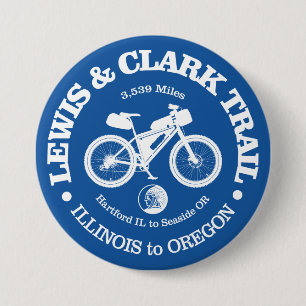 Lewis & Clark Trail (fietsen) Ronde Button 7,6 Cm
