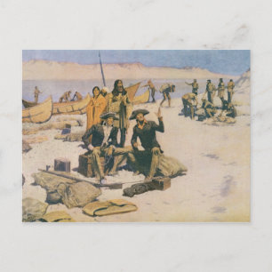 Lewis en Clark aan de Columbia River Briefkaart