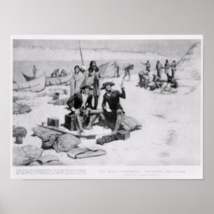 Lewis en Clark aan de monding van de Columbia Poster