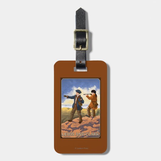 Lewis en Clark die het Westen verkennen Bagagelabel (Voorkant verticaal)