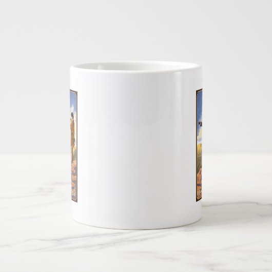 Lewis en Clark die het Westen verkennen Extra Grote Mok (Voorkant)