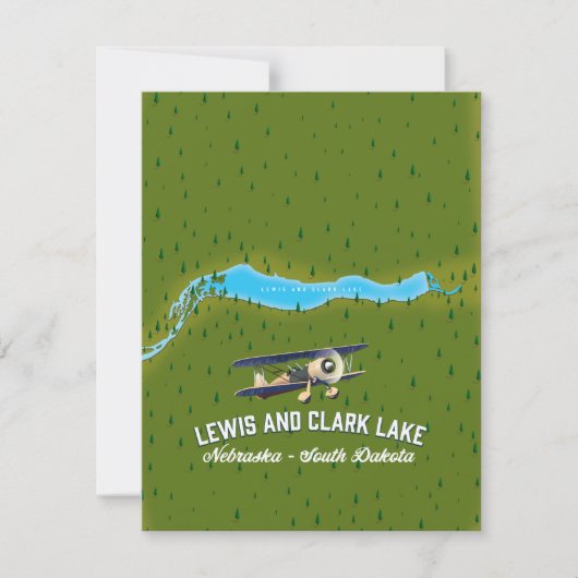 Lewis en Clark meer kaart poster. (Voorkant)