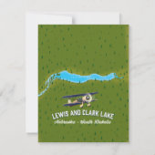 Lewis en Clark meer kaart poster. (Achterkant)