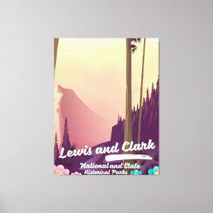 Lewis en Clark National en State Park poster Canvas Afdruk