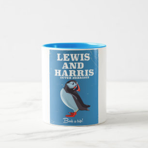 Lewis en Harris Schotland Puffin reisposter Tweekleurige Koffiemok