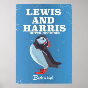 Lewis en Harris Scotland Puffin reisposter Poster