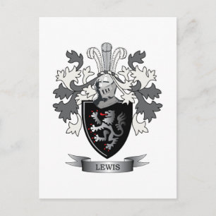 Lewis Family Crest Coat of Arms Briefkaart