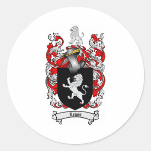 Lewis Family Crest - Lewis Coat of Arms Ronde Sticker