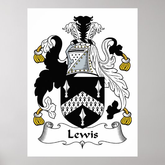 Lewis Family Crest Poster (Voorkant)