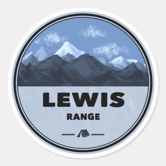 Lewis Mountain Range Camping Ronde Sticker (Voorkant)