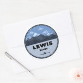 Lewis Mountain Range Camping Ronde Sticker (Envelop)
