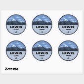 Lewis Mountain Range Camping Ronde Sticker (Vel)