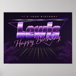 Lewis Name Vorname retro Poster Geburtstag