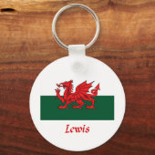 Lewis Welsh Flag Sleutelhanger (Voorkant)