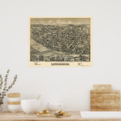Lewisburg, PA Panoramic Map - 1884 Poster (Keuken)