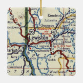 Lewiston Idaho Map Keramisch Ornament (Achterkant)