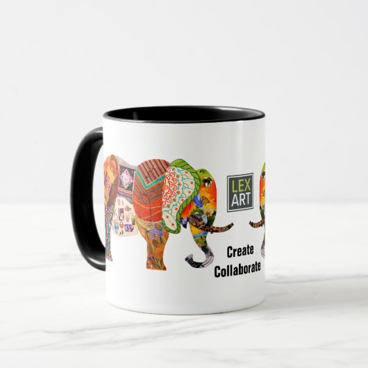 LexArt Creëer werkt ellephant-Mok samen Mok (Voorkant links)