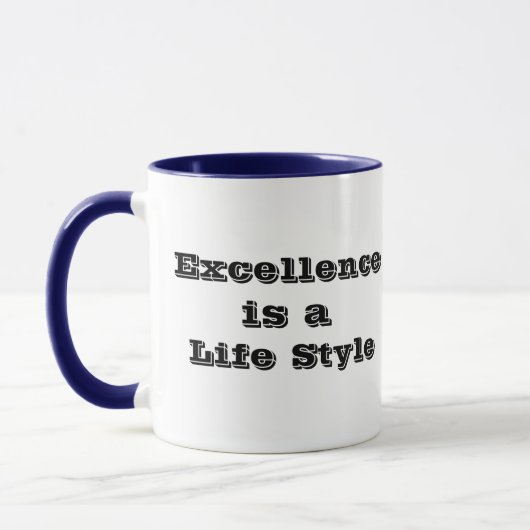 L'excellence est le style de vie Motivational Mug  (Gauche)