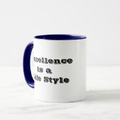 L'excellence est le style de vie Motivational Mug  (Devant gauche)