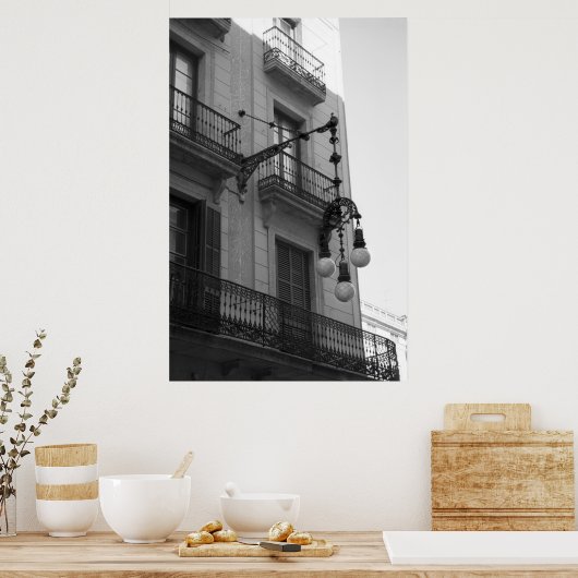 L'Exiample Poster Print (Barcelone, Espagne) (Cuisine)