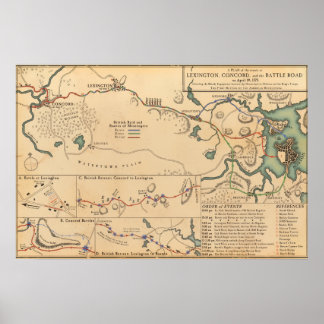 Lexington, Concord en de Battle Road Poster