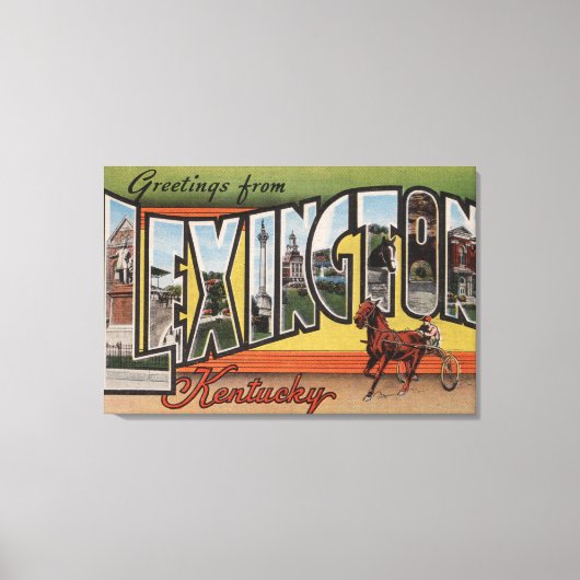 Lexington, Kentucky - grote lettertjes Canvas Afdruk (Voorkant)
