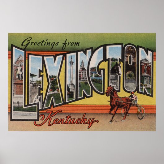 Lexington, Kentucky - grote lettertjes Poster (Voorkant)