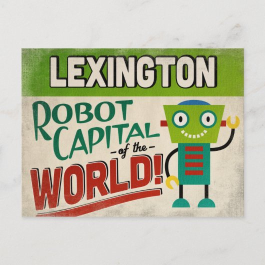Lexington Kentucky Robot - Funny Briefkaart (Voorkant)