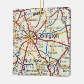Lexington KY  kaart Keramisch Ornament (Links)