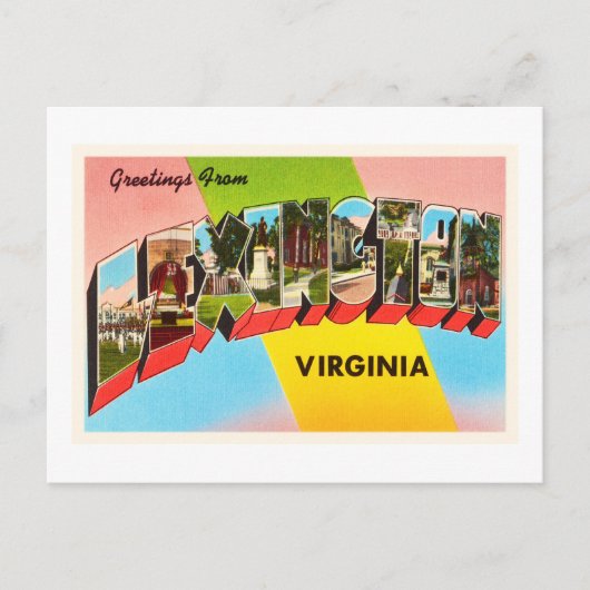 Lexington Virginia VA Vieux Vintage voyage Carte p (Devant)