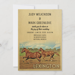 Lexington Wedding Invitation Kentucky Horses Kaart