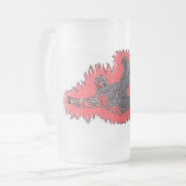 L'explosion rouge snowboarder gisted bières mug (Devant gauche)