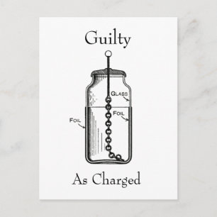 Leyden Jar Guilty in beschuldiging gesteld Briefkaart