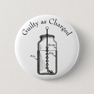 Leyden Jar Guilty in beschuldiging gesteld Ronde Button 5,7 Cm