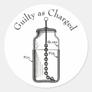 Leyden Jar Guilty in beschuldiging gesteld Ronde Sticker