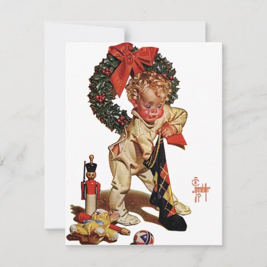 Leyendecker Kerstkous Feestdagenkaart (Voorkant)