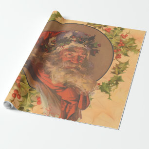 Leyendecker Kerstman Antiek Victoriaans Cadeaupapier