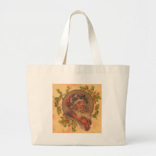 Leyendecker Kerstman Antiek Victoriaans Grote Tote Bag