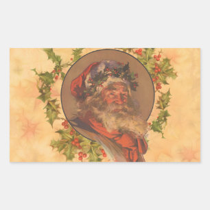 Leyendecker Kerstman Antiek Victoriaans Rechthoekige Sticker