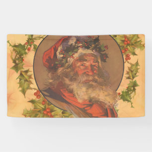 Leyendecker Kerstman Antiek Victoriaans Spandoek