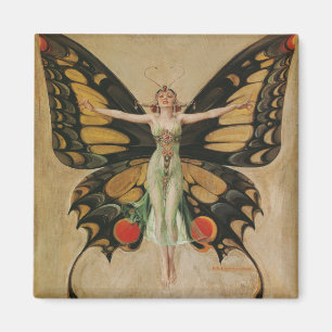 Leyendecker Vlindermeisje Vintage Art Deco Magneet