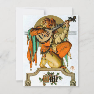 Leyendecker Yule Jester Feestdagenkaart