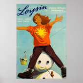 Leysin, Suisse, Affiche de ski (Devant)