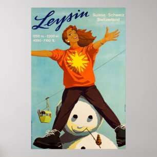 Leysin,Zwitserland,Ski Poster