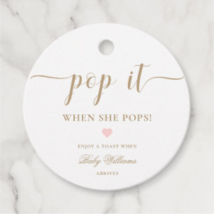 Leyton Gold Minimal Pop it Champagne Favoriet Tag Bedankjes Labels