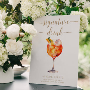 Leyton Gold Modern Minimal Signature Drink Sign Poster