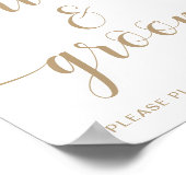 Leyton Goud Wensen aan de Bruid en Bruidegom Poster (Hoek)