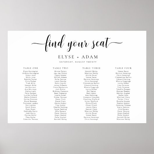 Leyton Minimal 4 Banquet Poster de table (Devant)