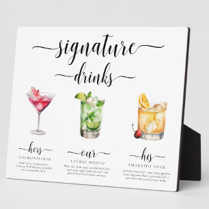 Leyton Modern Minimaal Signature Dranken Bord Fotoplaat