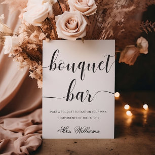 Leyton Modern Minimal Bouquet Bar Sign Poster